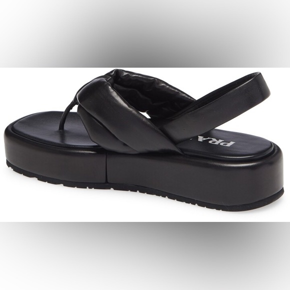 Prada Leather Logo Platform Slingback Sandal in Nero(black) Women’s size 40 - Picture 9 of 10